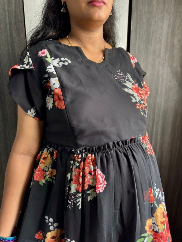 Black gergette maxi