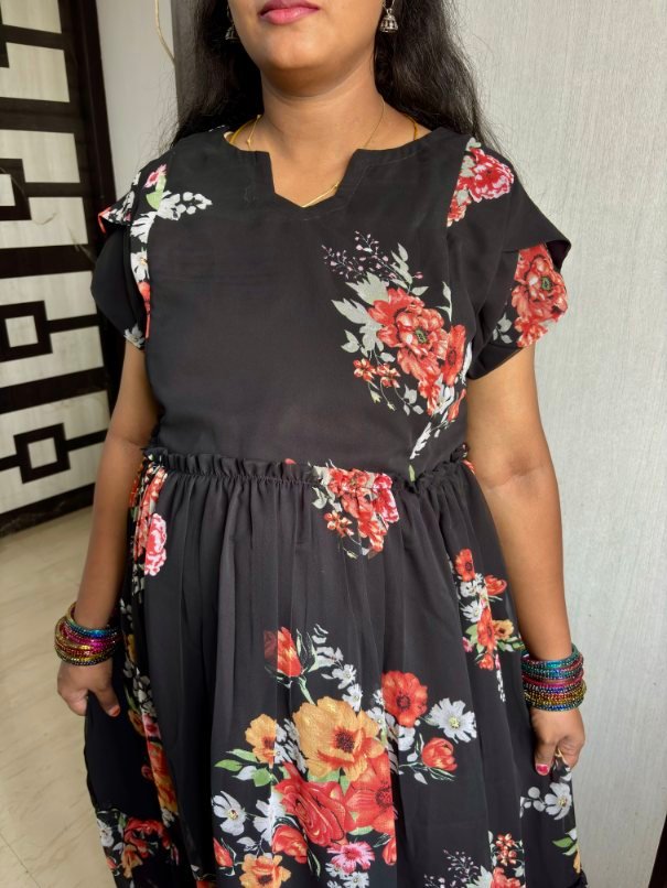Black gergette maxi