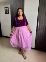 Wine and pink partywear maxi