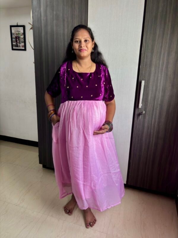 Wine and pink partywear maxi