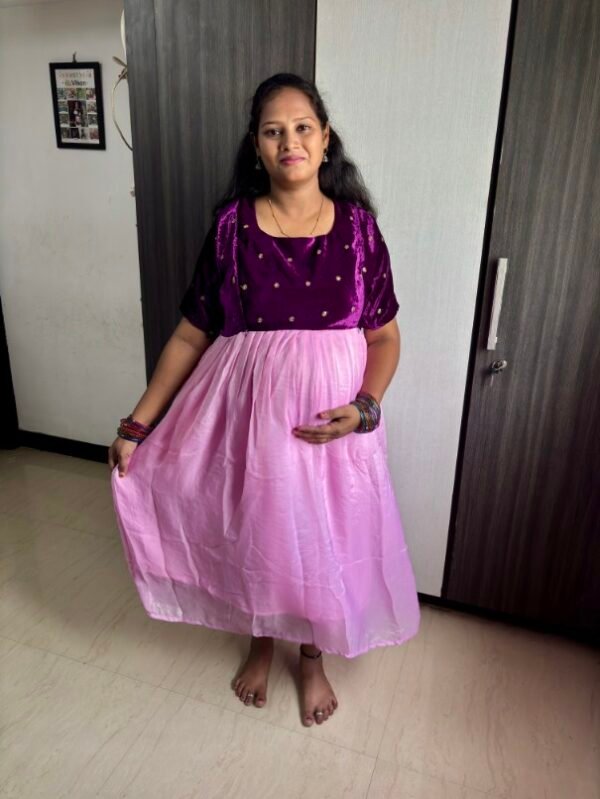 Wine and pink partywear maxi