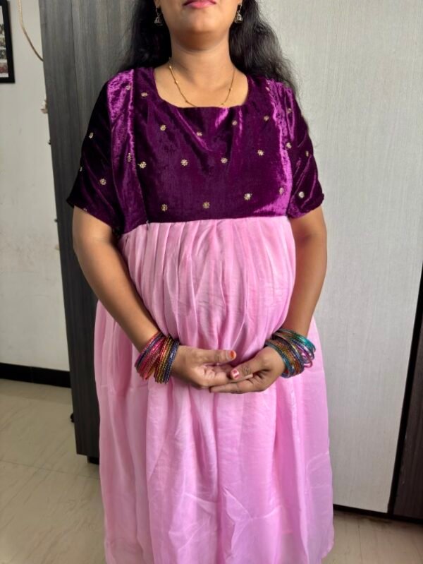 Wine and pink partywear maxi