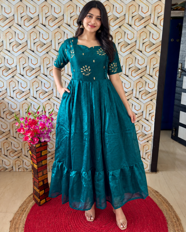 Embroidery partywear maxi