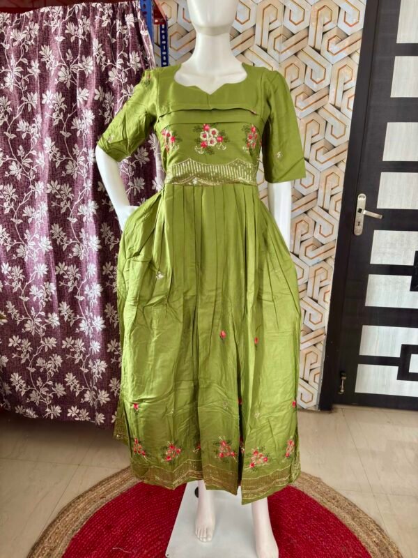 Embroidery partywear maxi