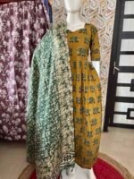 Elephant printed cotton maxi with duppata