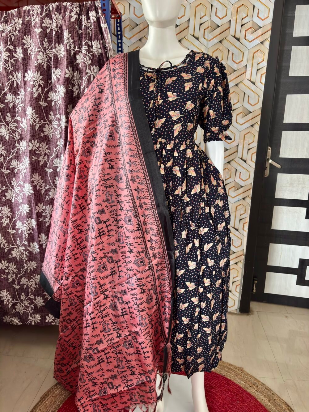 Premium soft rayon maxi with duppata