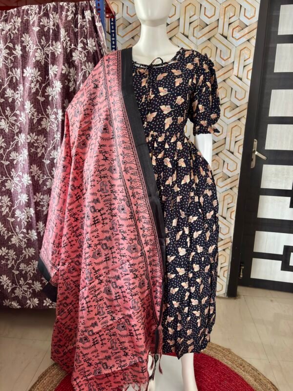 Premium soft rayon maxi with duppata
