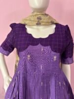 Purple Mix and match raw silk maxi with duppata