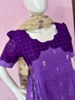 Purple Mix and match raw silk maxi with duppata
